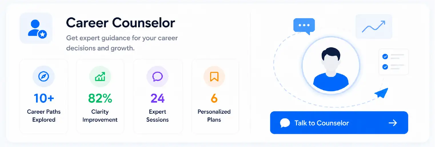 Career counsellor tool with personalised plans and expert sessions