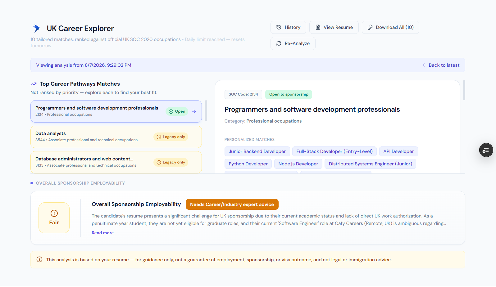Career Path Dashboard