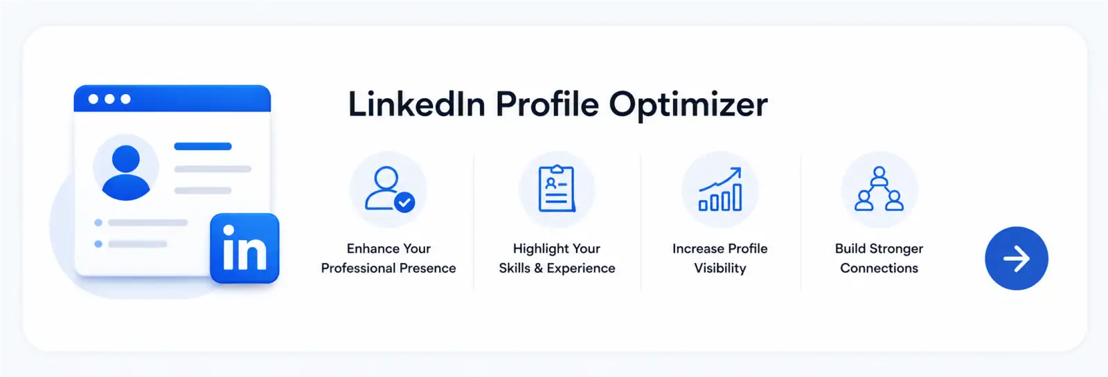 LinkedIn profile optimiser with suggestions to improve profile visibility